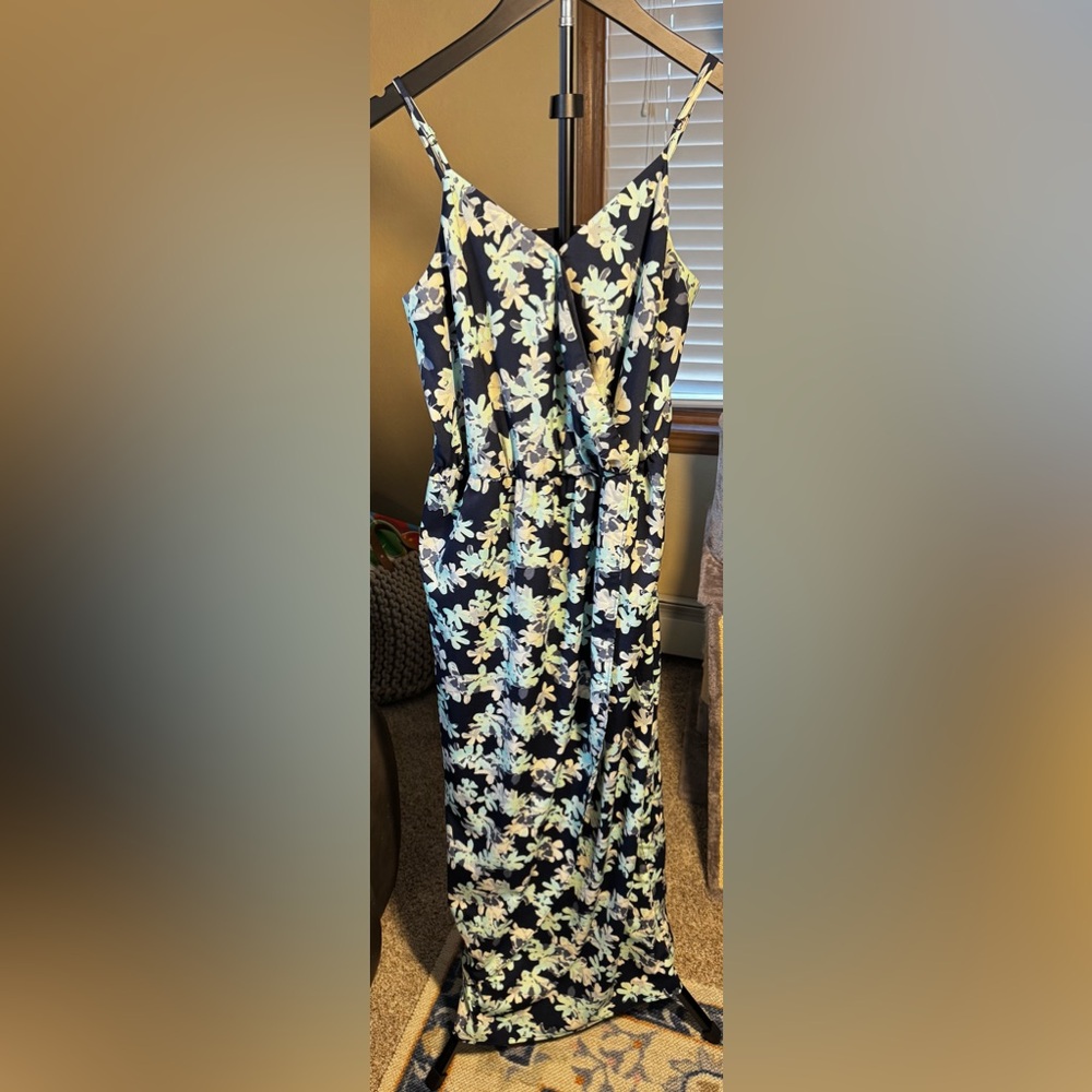 Banana Republic Navy Dress with Mint & Cream Floral Print